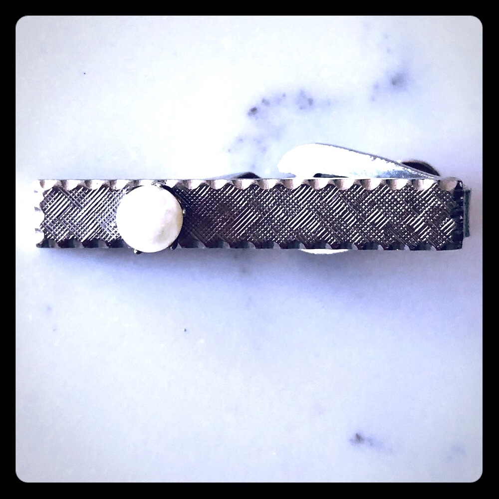 Vintage brushed Stainless steel tie clip